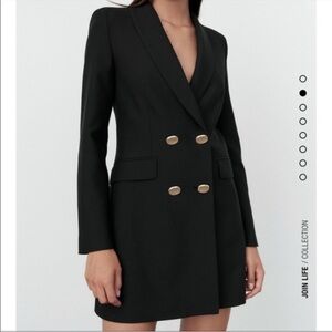 ZARA Double-Breasted Long Blazer (XS)